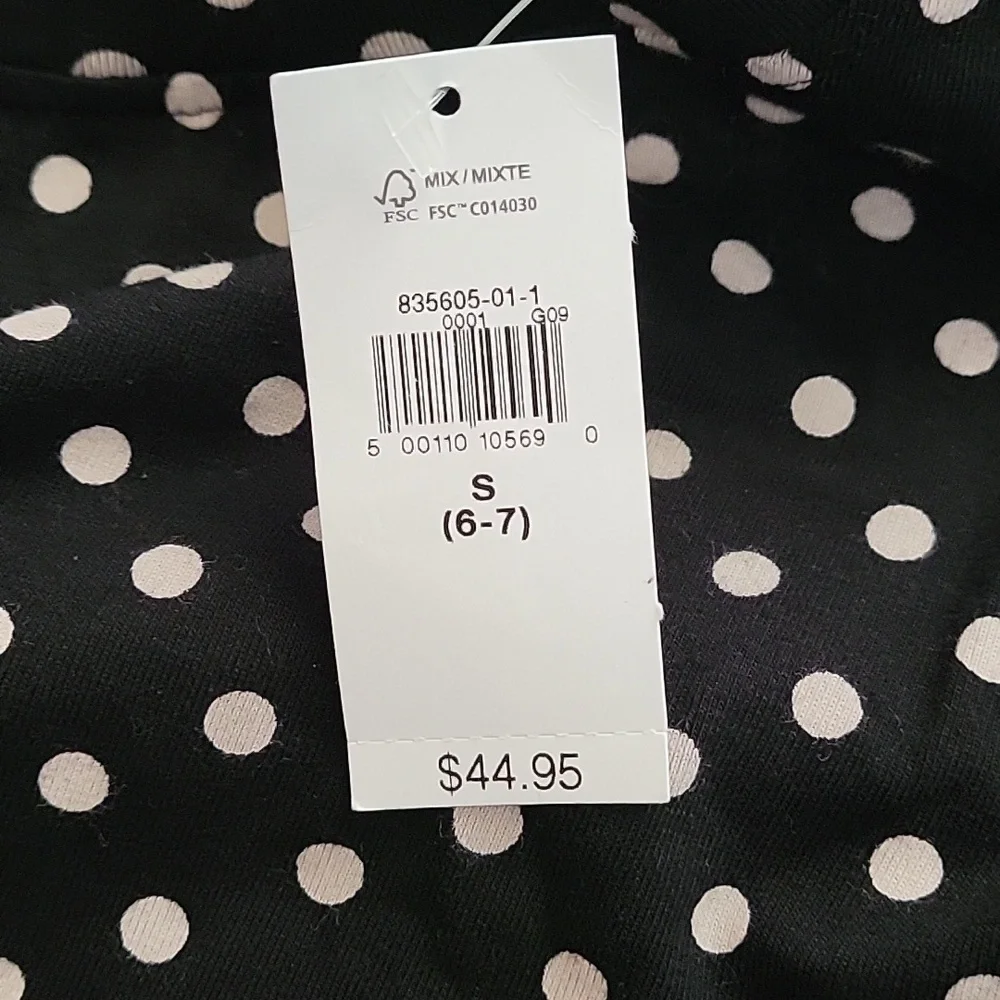 Gap kids shirt and skirt outfit black with polka dot design kids size small 6-7